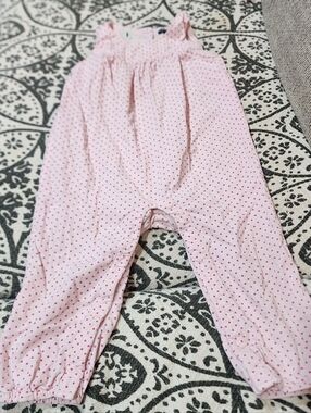 GAP Pink Polka-Dot Sleeveless Romper 18-24 M 100% Cotton